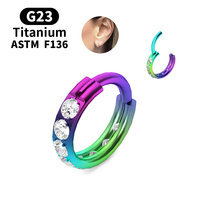 G23 Cincin Hidung untuk Wanita Berlapis Emas dengan Teknik Pemasangan Zirkon untuk Perhiasan Anak-anak.