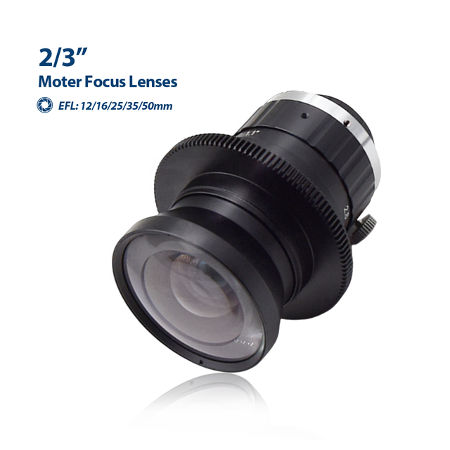 Support 20MP Camera 2/3'' F1.4 8mm 16mm 25mm 35mm 50mm Focal Manual Iris C Mount Motorized Focus Lens for Machine Vision