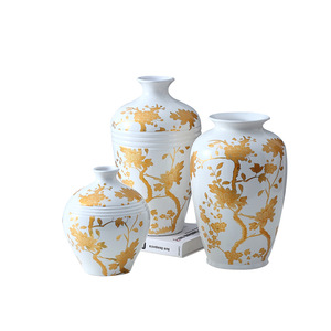 Commercio all'ingrosso tradizionale Festival tempio vasi oro modello di fiori a buon mercato all'ingrosso vaso di zenzero in ceramica - Product Image 4