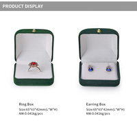 Boîte à bijoux de luxe carrée en velours avec logo personnalisé multicolore pour bagues, boucles d'oreilles, bracelets, colliers - Emballage haut de gamme Marque Aaaina