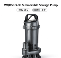 Pompa Air Limbah Submersible MINGYUAN WQD50-9-3F 220V 50HZ 3KW 4HP Motor Kawat Tembaga 100% Kabel 7m Dengan Saklar Pelampung