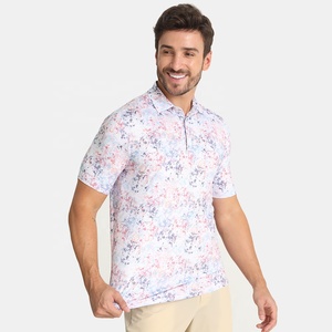 Chemises de golf polo pour hommes, logo personnalisé, athlétique, <span class=keywords><strong>80</strong></span>% polyester, 10% élasthanne, grande taille, séchage rapide, coupe ajustée, bambou, imprimé intégral - Product Image 4