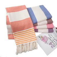 En gros 100% coton serviette éponge pour plage gym yoga avec glands