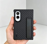 Étui avec béquille en fibre de carbone pour Samsung Galaxy Z Fold8 Fold 8 Ultra avec 2 protections d'écran en verre trempé, coque de téléphone Funda