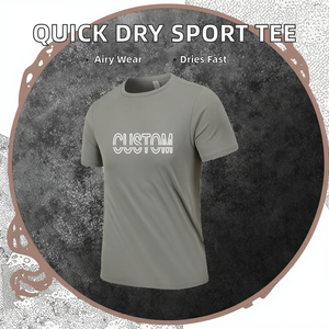 Unisex <b>Polyester</b> Knitted Silk Screen Printed <b>Tshirt</b> Streetwear Solid Short Sleeved Breathable Training Quick Dry Fit Blank Sport - Product Image 2