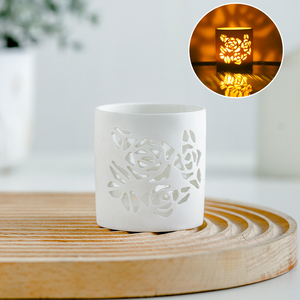 Pot à bougie en céramique pour fondeur de <span class=keywords><strong>maison</strong></span> Porte-lampe à thé Décoration intérieure Bougie chauffe-plat Bougeoir pour tasse - Product Image 5