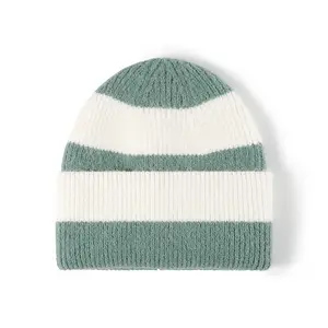 Winter soft wholesale custom pure color beanie knit hats suppliers for men women