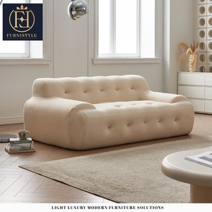 Canapé sectionnel moderne blanc nuage compressé, livraison gratuite, mobilier américain en tissu pour salon et hôtel, matériau en éponge - Product Image 1