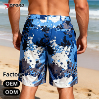 Shorts de bain pour hommes à imprimé abstrait, 90% recyclé, 10% élasthanne, 165GSM, extensibles, pour la plage et le surf