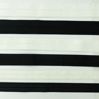 Bande élastique pliée à bord fileté Acme Acme M 1, épaisseur 1,5-2,5 cm, noir et blanc, motif horizontal en polyester, Chine