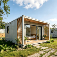 SKYLINE Maison Conteneur Modulaire Préfabriquée de Luxe Moderne avec Façade en Verre, 20ft 40ft, Chambre, Mini-Villa, Hébergement de Vacances, Resort