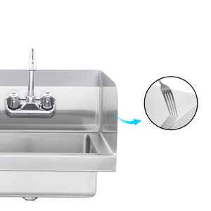 Lavabo mural en acier inoxydable de fabrication en acier de cuisine commerciale avec <span class=keywords><strong>garde</strong></span>-boue latéral - Product Image 2