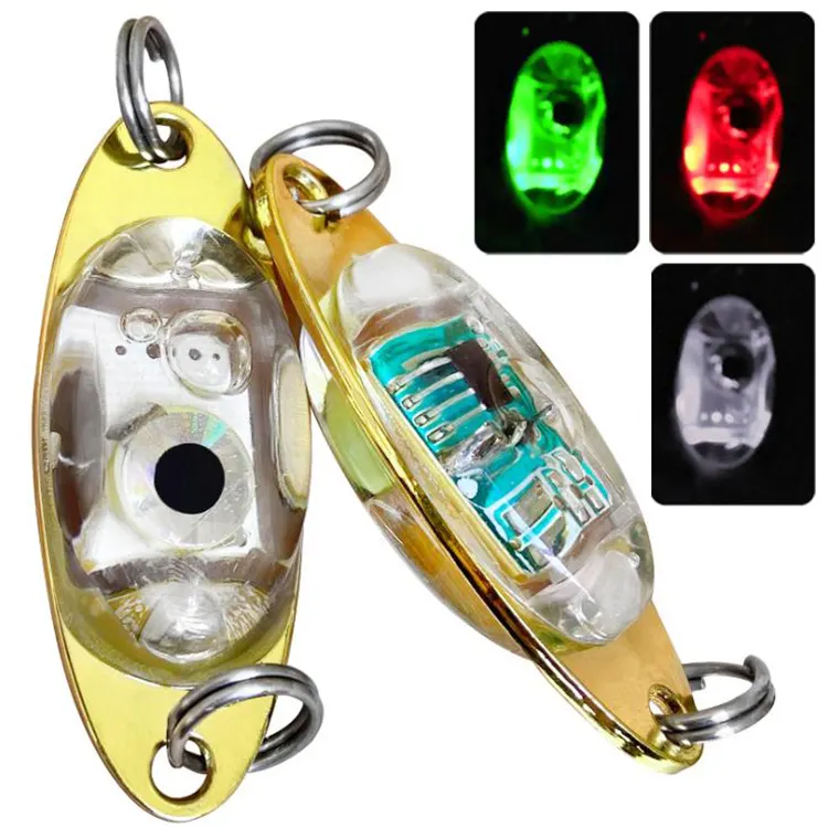 WEIHE 5cm 10g LED Underwater Gota Profunda Led Pesca Atrator Luz Com Swivel luz da lâmpada de pesca