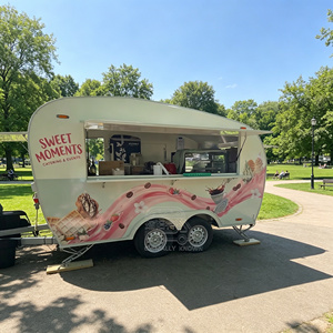 Vintage Food Truck <b>Small</b> <b>Coffee</b> Trailer Full Equipped Mobile Restaurant Pizza Beverage Hot Dog Food Cart - Product Image 4