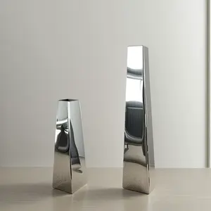 <span class=keywords><strong>Vase</strong></span> en acier inoxydable pour hôtel et restaurant, petit <span class=keywords><strong>vase</strong></span> en métal pour fleurs et fleurs fraîches, pour la décoration de mariage et de festival. - Product Image 6