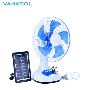 Ventilador de mesa de energía solar, Enfriador de energía solar de 24V, 12v, CC, 12 pulgadas, batería plegable, célula solar recargable, ventilador de mesa recargable