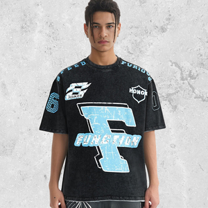 เสื้อยืดผ้าฝ้าย100% วินเทจสำหรับผู้ชายขนาดใหญ่พิเศษพิมพ์ลายสตรีทแวร์ผ้าคอตตอนแห้งเร็ว - Product Image 3