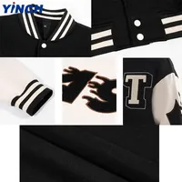 Veste de baseball LAYENNE de haute qualité avec logo personnalisé, veste de streetwear pour hommes, veste d'extérieur, veste de baseball à blocs de couleur brodée