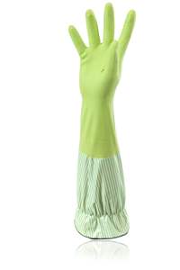 DS5309 Gants de nettoyage de cuisine imperméables doublés de <span class=keywords><strong>coton</strong></span> Gants à manchette longs antidérapants Gants en caoutchouc antidérapants - Product Image 4