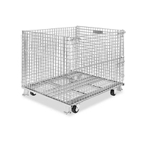 Conteneur en treillis métallique robuste Aceally ACL-W 1200*1000*890mm, capacité de charge 500 kg, pliable, mobile, roues de 5 pouces, galvanisé à chaud