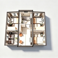 Casa Contenedor Expandible ZYBOX de 20 pies/40 pies con Techo a Dos Aguas, Color Blanco Puro, Simétrica, 2 Dormitorios, Prefabricada, Modular, Permanente y Plegable