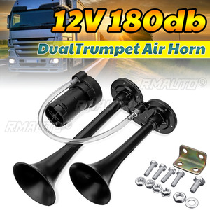 Bocina Eléctrica de Aire de 180 dB y 12 V con Doble Trompeta, Súper Potente, con Válvula Solenoide, para Vehículos, Autos, SUV, Camiones, RV, Barcos - Product Image 1