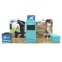 Support de toile de fond LED avec logo personnalisé, portable, en aluminium, contreplaqué, tissu, stand pour salons professionnels et expositions, affichage d'exposition