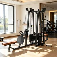 Équipement de musculation commercial en gros : Appareil d'entraînement multi-stations 4-en-1 avec mousse pour la force des bras, du torse et des jambes