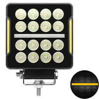 Projecteur de travail LED 4 pouces 56W avec DRL ambre 12-80V, faisceau large carré, lampe de conduite à puces 3030 pour chariot élévateur, tracteur, camion, SUV