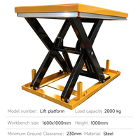 Platform Lift Gunting Tetap 2 Ton, Pengangkat Gunting Hidrolik Stasioner Untuk Dermaga Pemuatan