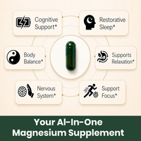 Capsules de L-thréonate de magnésium avec logo personnalisé pour la santé du cerveau et le soutien cognitif