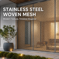 Panneau de présentation pour stand d'exposition moderne, personnalisable OEM, en acier inoxydable, avec maille métallique tissée décorative, pour magasin de détail