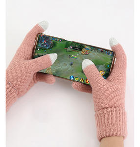 Winter Scarf <strong>Gloves</strong> Hat Set Winter Scarf <strong>Gloves</strong> Slouchy Grey Beanie Hat Snow Knit Skull Cap Touch Screen Mittens Circle Scarves - Product Image 6