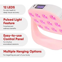 Appareil de luminothérapie rouge miniature, 12 LED, fréquences réglables, batterie rechargeable, luminothérapie infrarouge