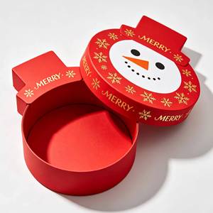 Custom Logo <b>Christmas</b> Gift Luxury Snowman Gingerbread Design Rigid Cardboard <b>Box</b> for Holiday Craft and Snacks Packaging - Product Image 1