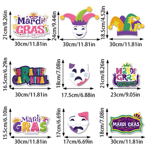 नए कार्निवल मार्डी ग्रास थीम वाले कार्टून क्लोन पत्र डोर पार्टी सजावट पैरिक की दिन पोशाक पार्टी - Product Image 2