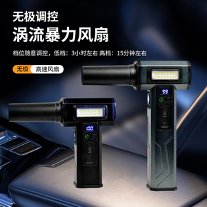 Souffleur à turbine haute vitesse portatif rechargeable avec lumière LED pour le nettoyage de voiture et l'utilisation en extérieur - Product Image 4