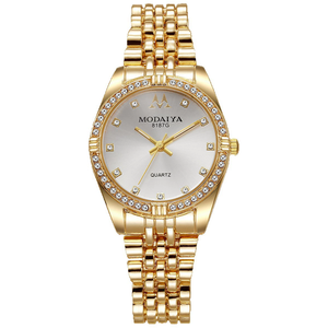 Montre YuSa1100 en acier à cadran diamanté, quartz, or, pour femmes, simple, décontractée, tendance étudiante, montre pour femmes - Product Image 1
