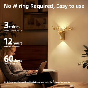 Applique murale LED 3 CCT,capteur de mouvement,rechargeable par USB, lampe de nuit à intensité réglable et à fixation magnétique - Product Image 2