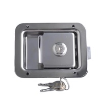 Serrure de caravane pour boîte à outils, verrou à palette en acier inoxydable durable, argent/noir, loquet pour camping-car