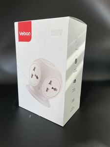 مكعب روبيك 4 مقابس متعددة مع USB، وصلة كهرباء، 4 مخارج عالمية، مقبس Type C، قابس أمريكي وأوروبي وبريطاني، شريط طاقة للسفر - Product Image 4