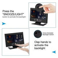 Horloge de bureau pour salon, station météo, écran LCD couleur, moniteur de température et d'humidité, article populaire, réveil lumineux, caméra cachée