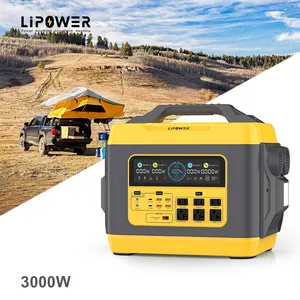 Lipower 3KW AC fast charging solar generator bidirectional inverter 2880wh outdoor power station for RV trip