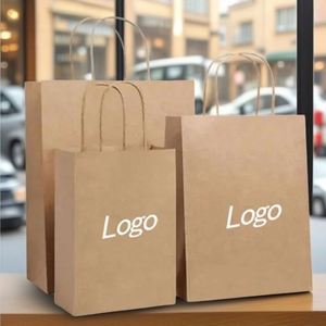 Bolsas de Papel Kraft Personalizadas para Comida para Llevar, para Empacar Almuerzos, Pizza, Sushi, Champán, Leche, Azúcar, para Regalos, con Logotipo - Product Image 1