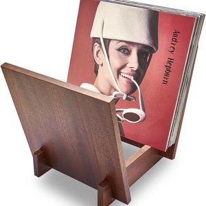 Support de disques en bois massif, rangement de bureau pour vinyles, CD et livres, organisateur de présentation à 1 niveau - Product Image 2