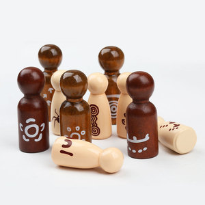Figurines en bois Doodle Dolls, 22 pièces, peintes, en matériau naturel, pour enfants, usage domestique - Product Image 3