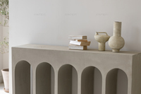 Minimaliste Moderne Wabi Sabi Console Table Lumière Béton Japandi Style Ferme Maison Art Déco Salon Salle À Manger Cuisine Hôtels