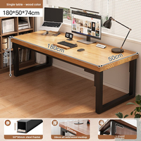 Bureau d'ordinateur en bois massif | Bureau de bureau à domicile | Bureau d'étude étudiant | Table longue | Bureau d'étude épaissi double personne | Bureau de bureau