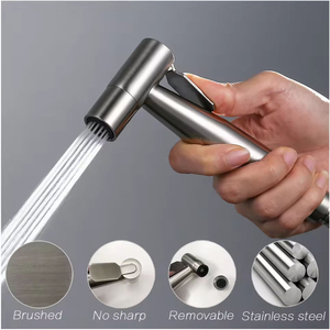 Moderno pulverizador de bidé de mano montado en la pared de acero inoxidable 304 cepillado <span class=keywords><strong>para</strong></span> inodoro, de fabricante. - Product Image 1