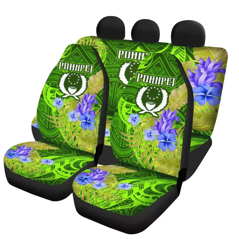 2022 Luxe Hawaiian Auto Seat Cover Set Polynesische Samoan Pohnpei Print Hoge Kwaliteit Universele Dikke Wegwerp Auto Stoelhoezen